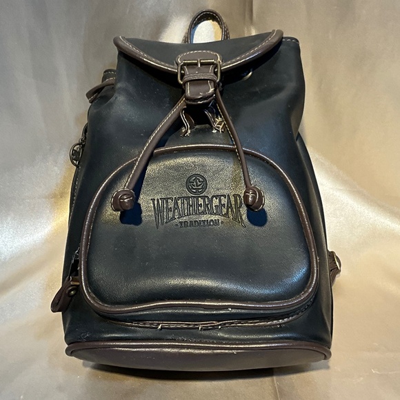Weathergear Tradition smaller Brn/blk leather backpack.     20-H9Ea main image 5